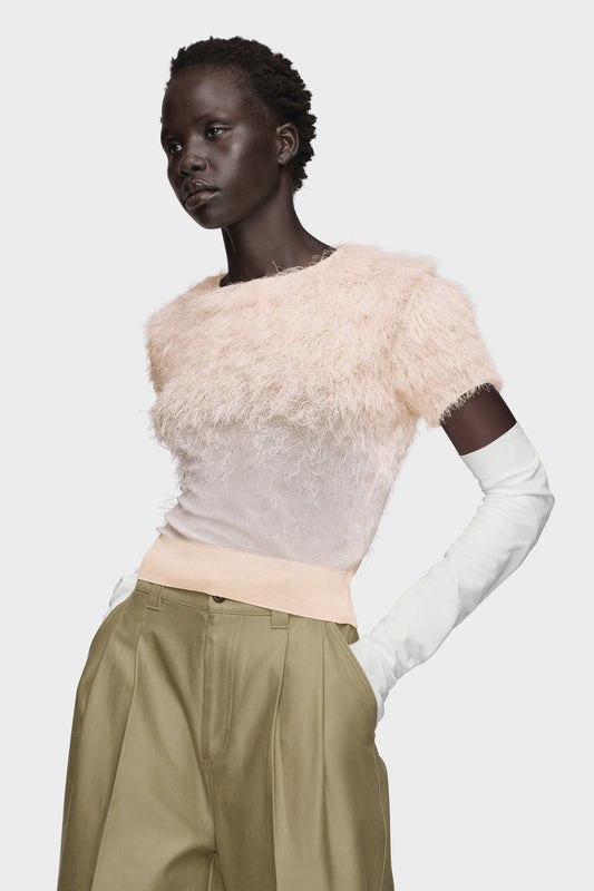 Retrograde silk knit top