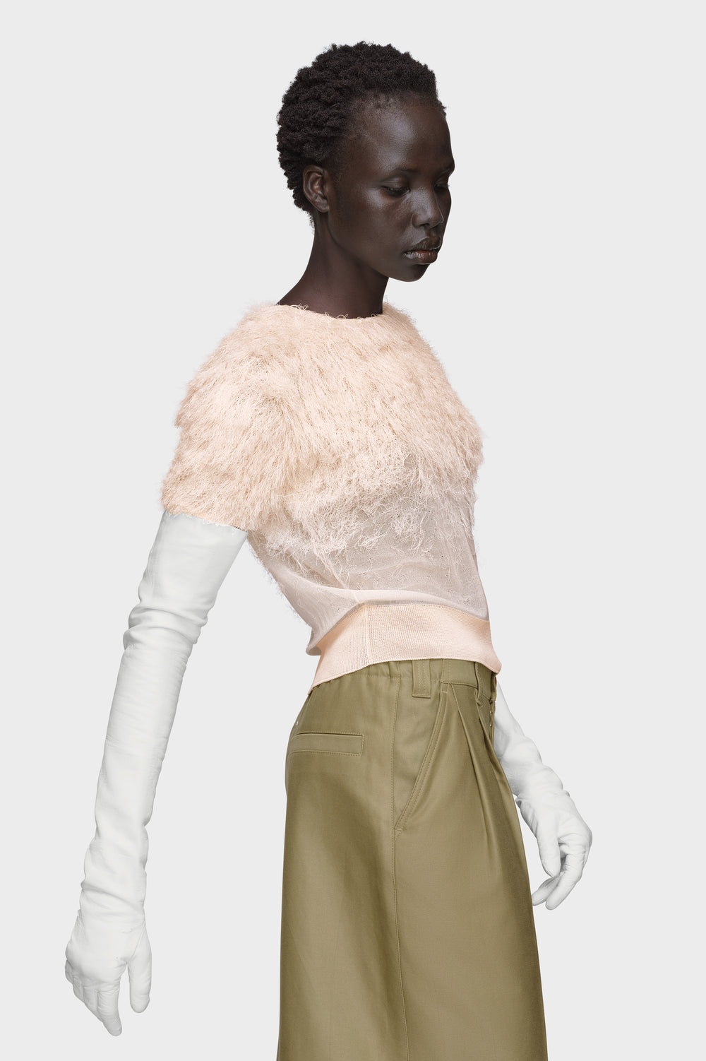 Retrograde silk knit top