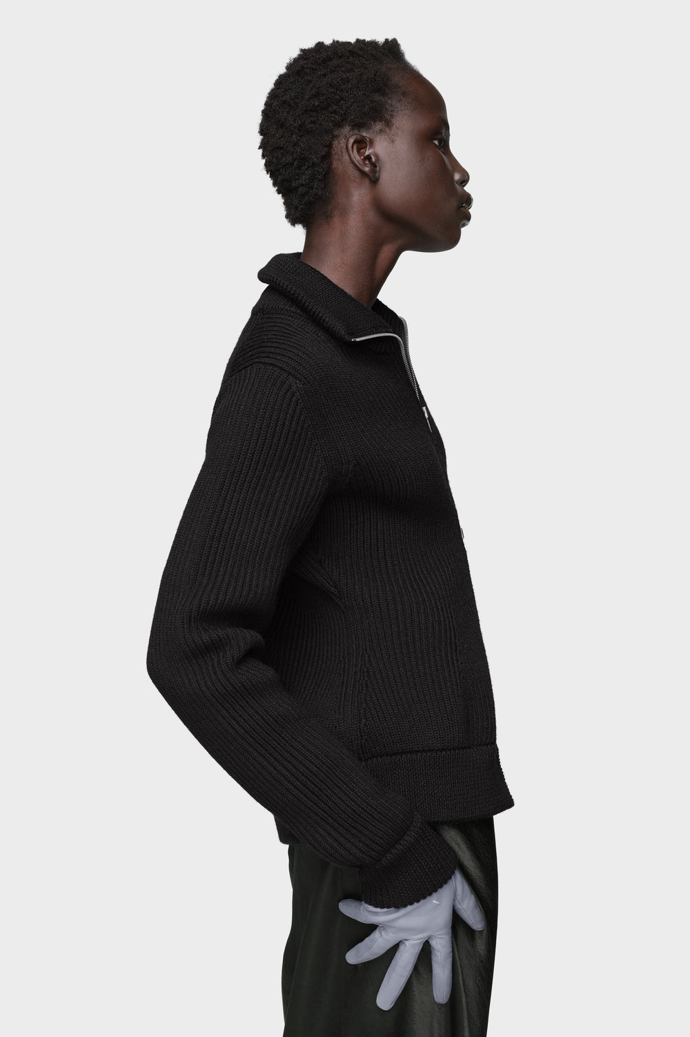 Wool zipped cardigan