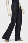 Pinstripe wool drawstring trousers