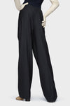 Pinstripe wool drawstring trousers