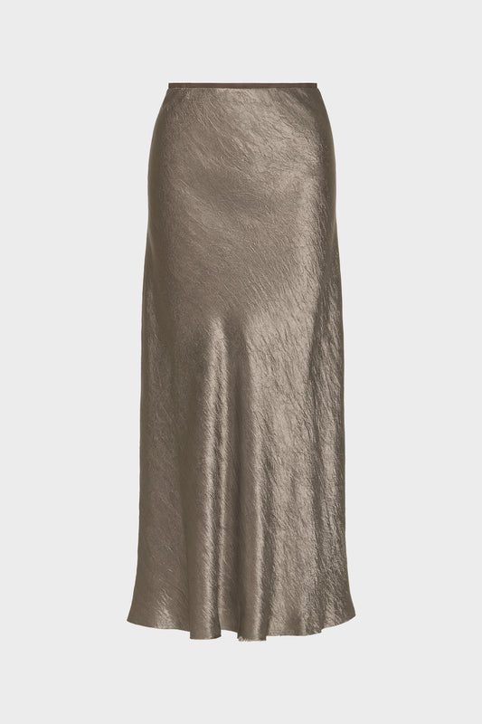 Satin midi skirt