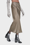 Satin midi skirt