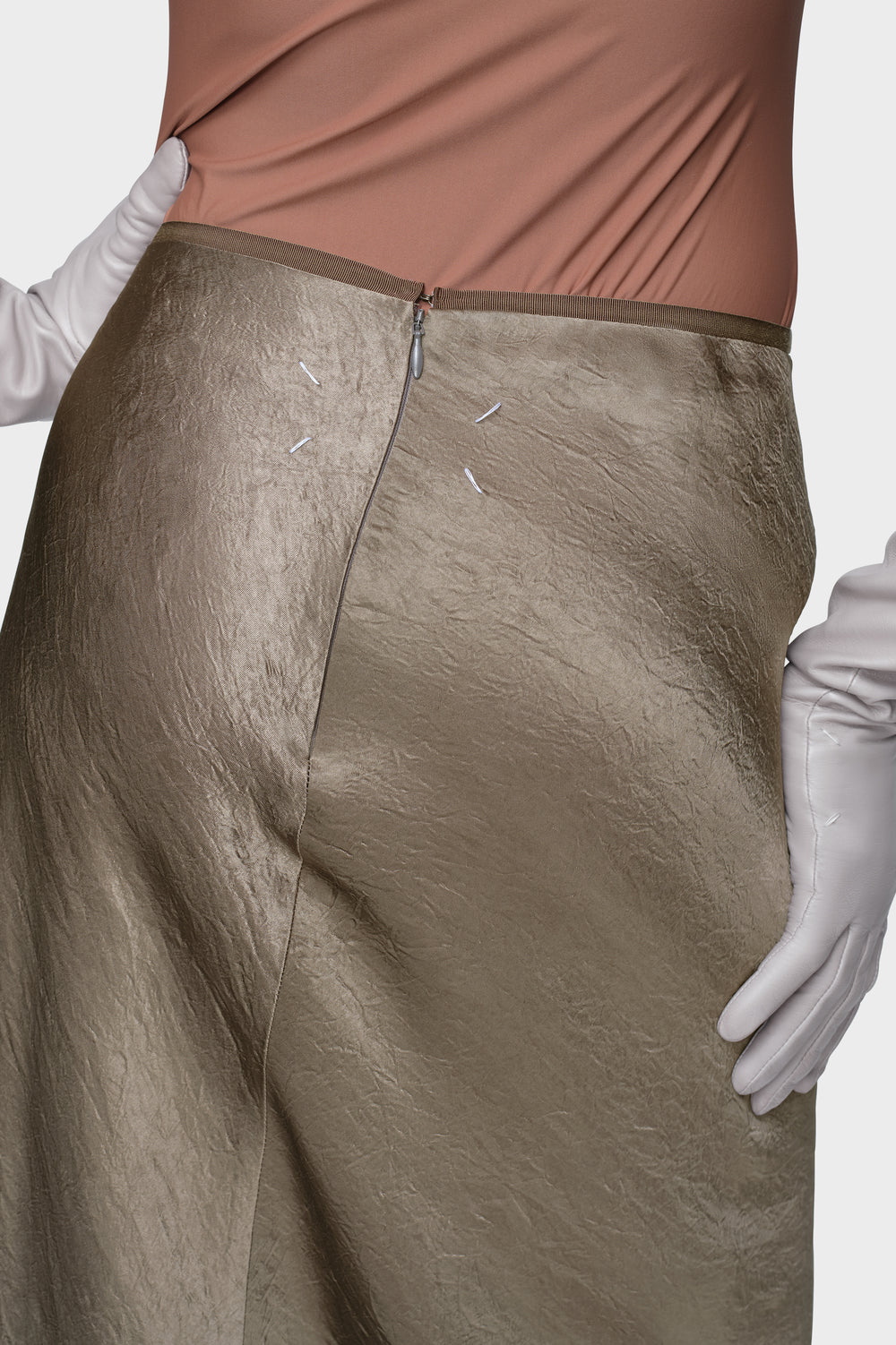Satin midi skirt