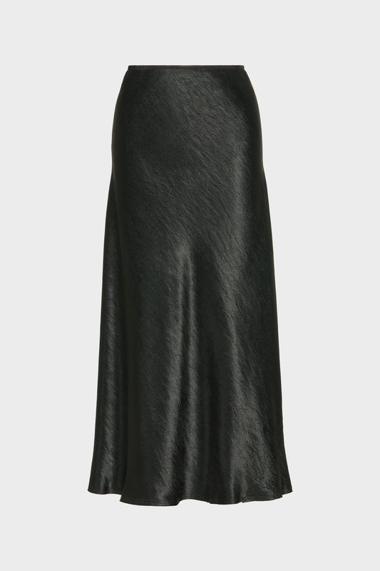 Satin midi skirt