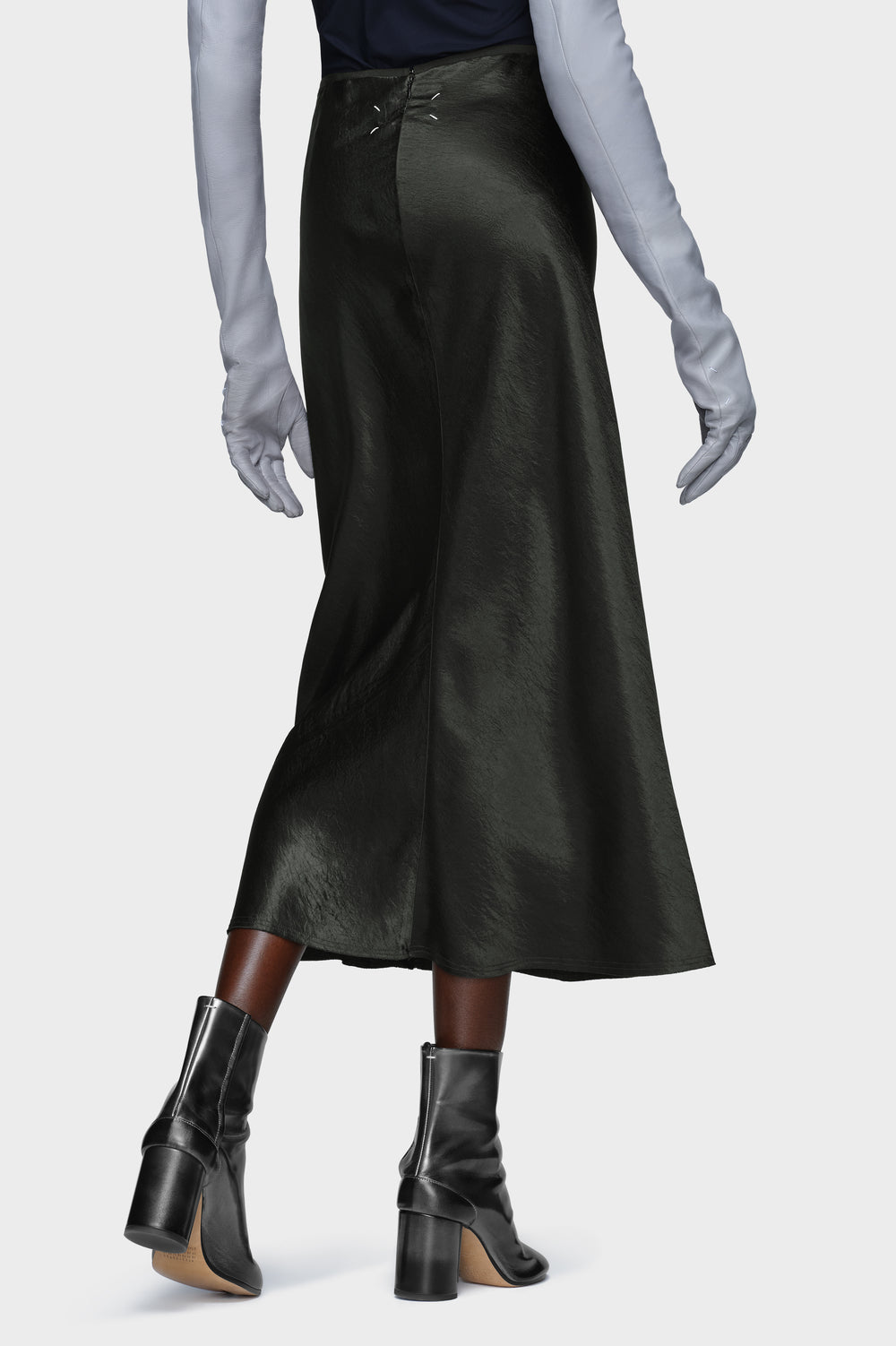 Satin midi skirt