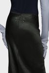 Satin midi skirt