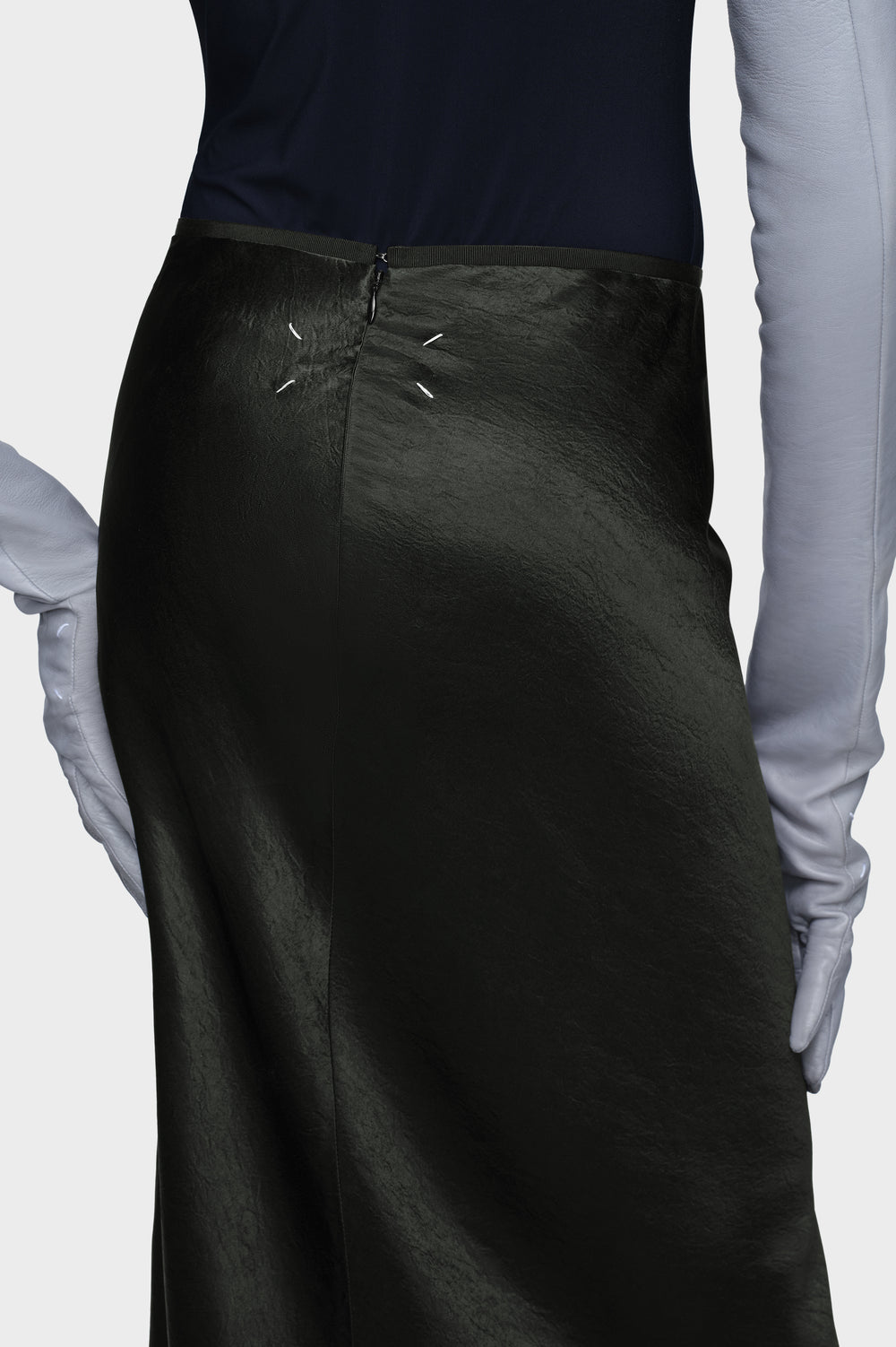 Satin midi skirt