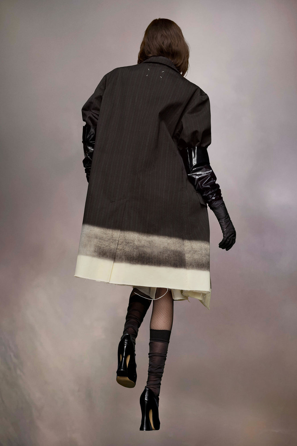 Trompe l'oeil pinstripe coat