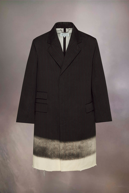 Trompe l'oeil pinstripe coat
