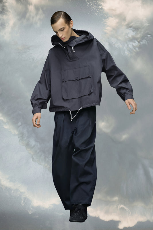 Coated cotton hooded jacket