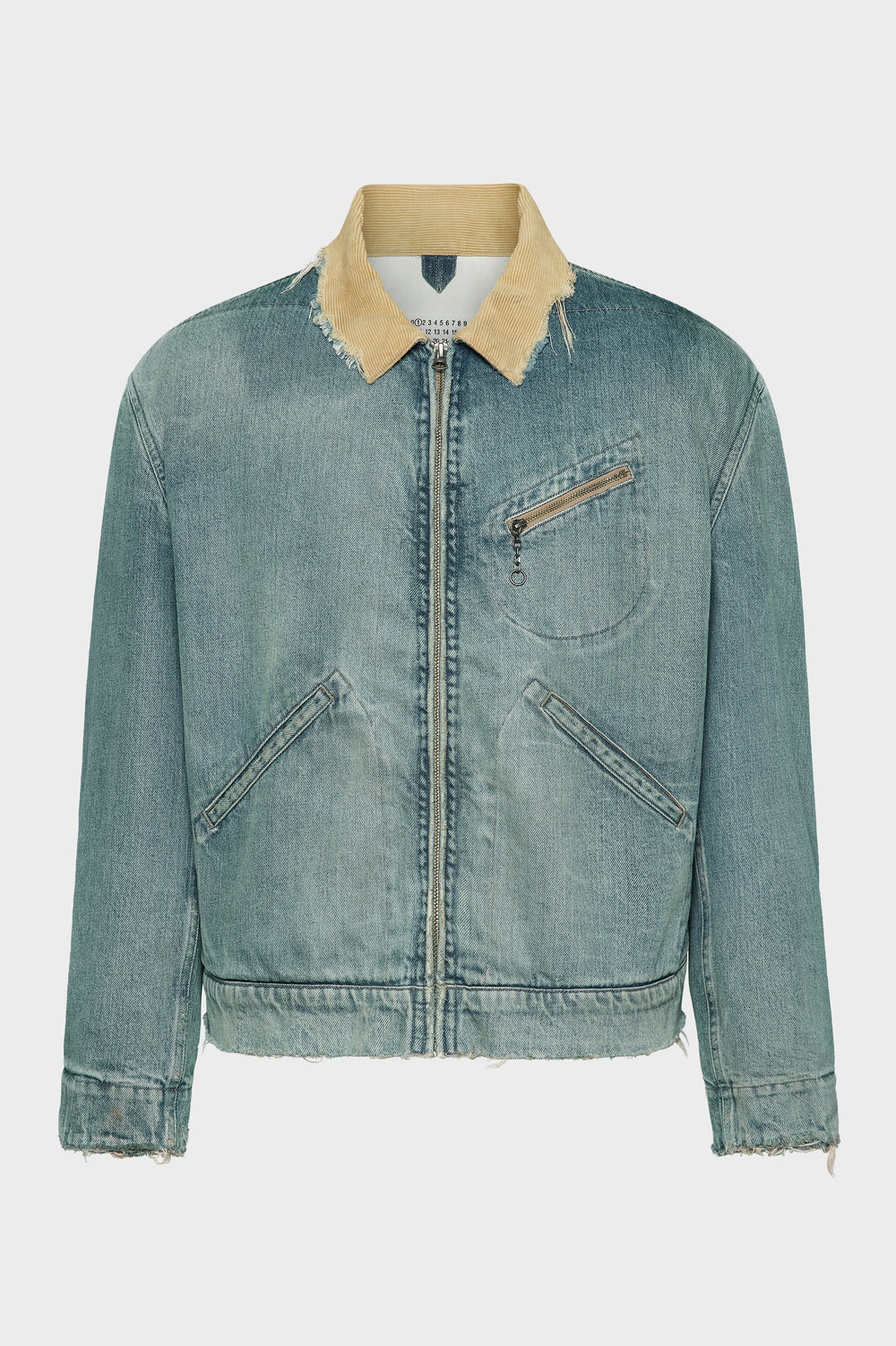 Distressed denim jacket