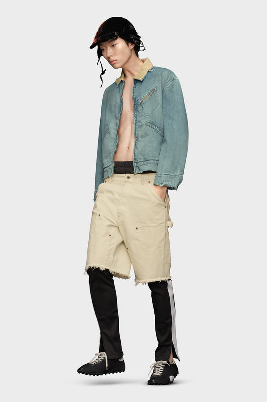 Distressed denim jacket