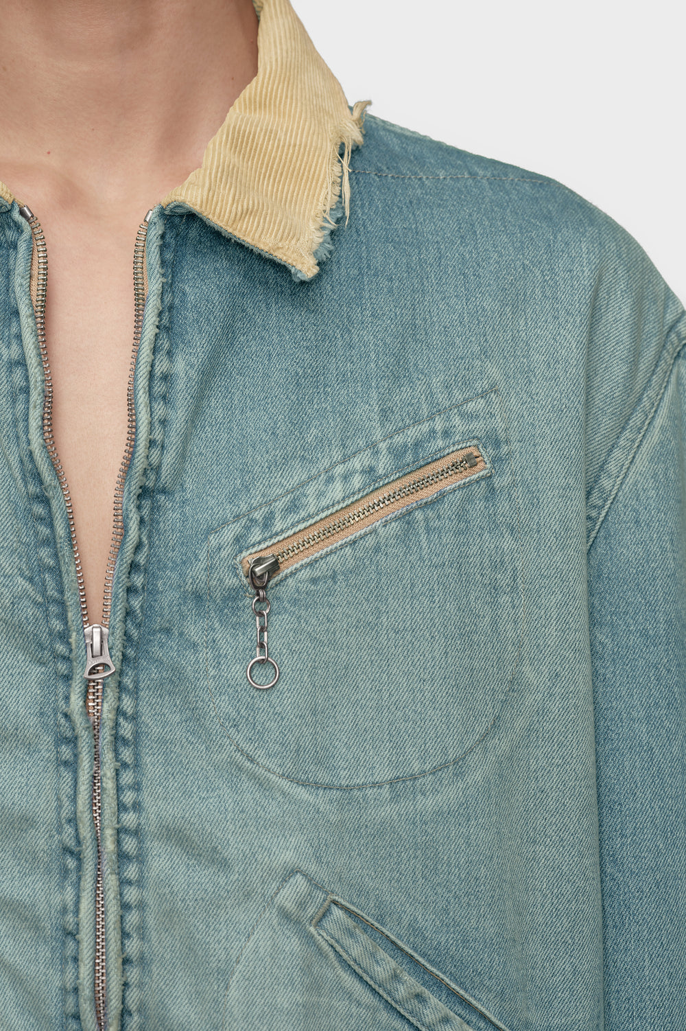 Distressed denim jacket