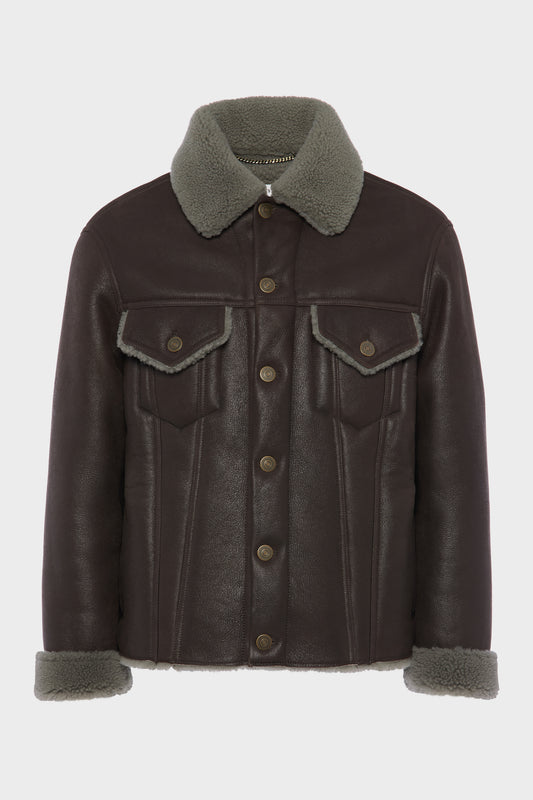 Maison Margiela Waxed shearling jacket