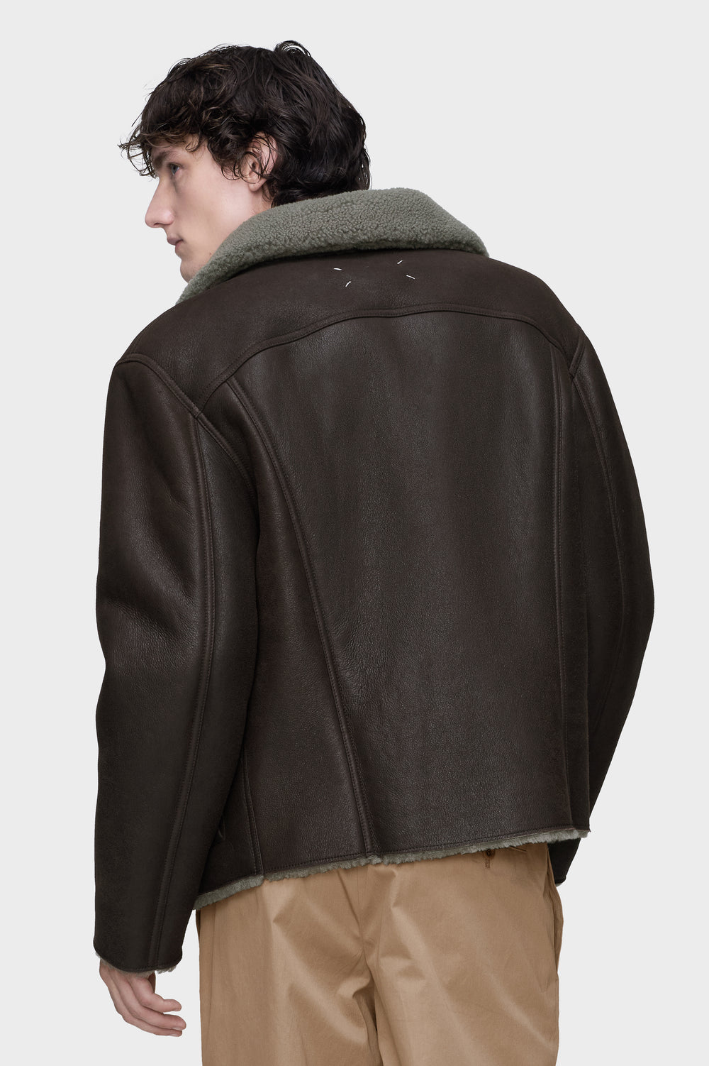Maison Margiela Waxed shearling jacket
