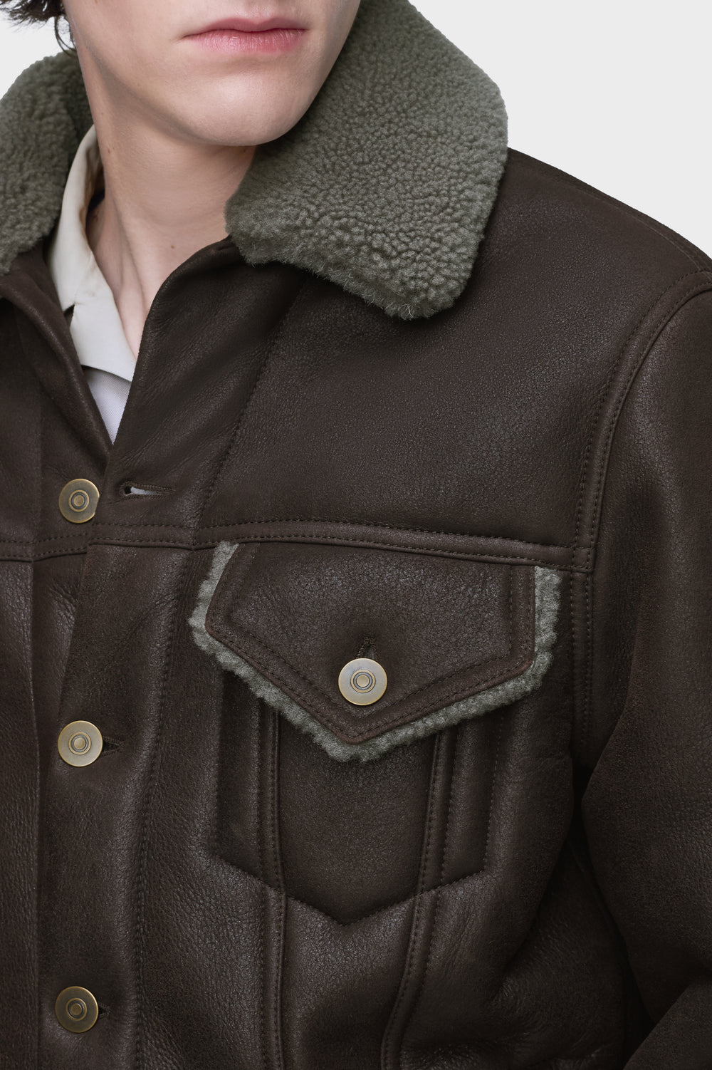 Maison Margiela Waxed shearling jacket