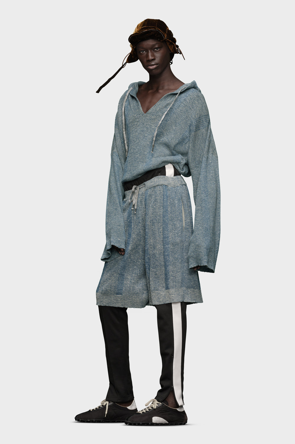 Summer chiné knit hoodie