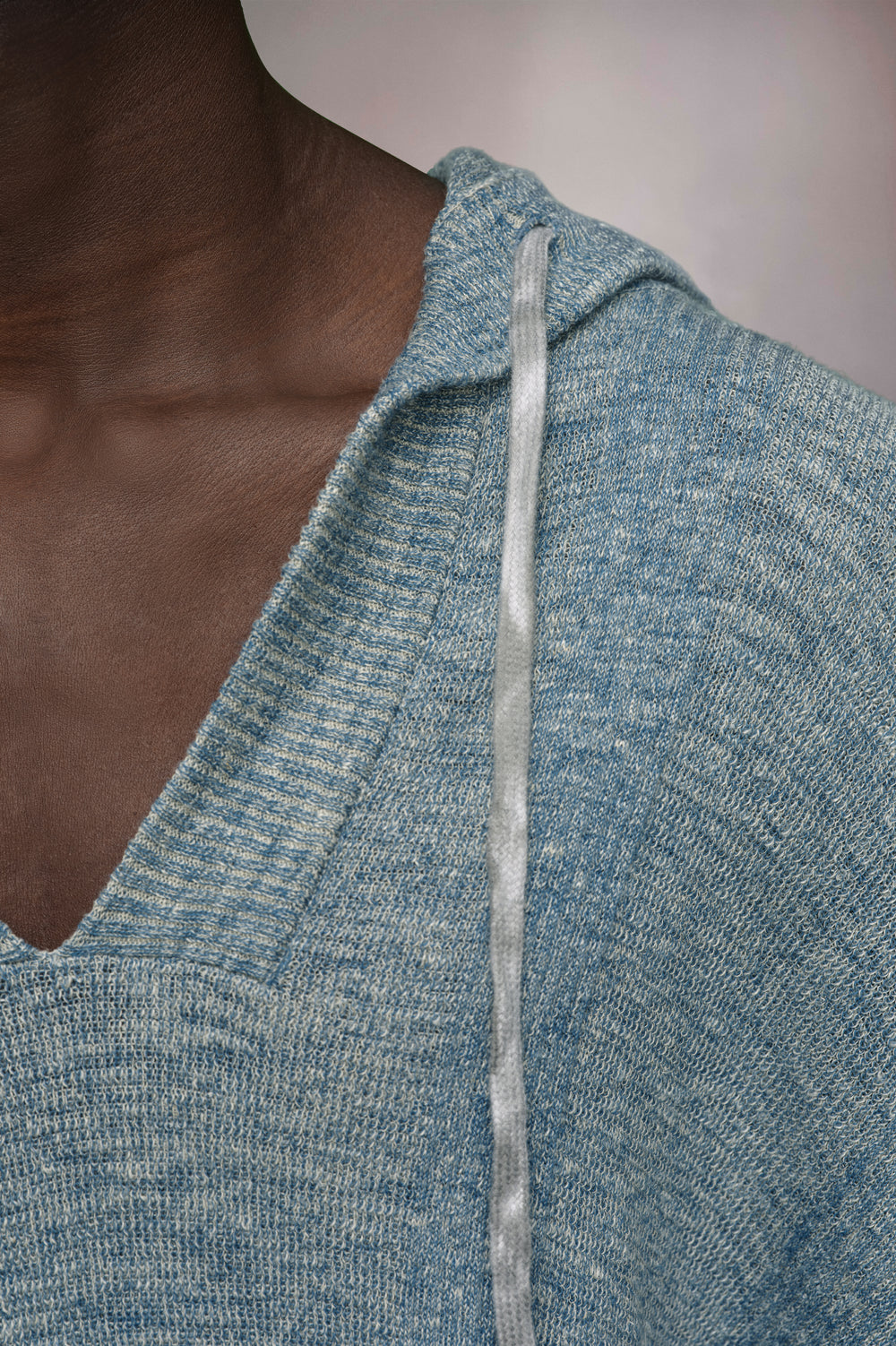 Summer chiné knit hoodie