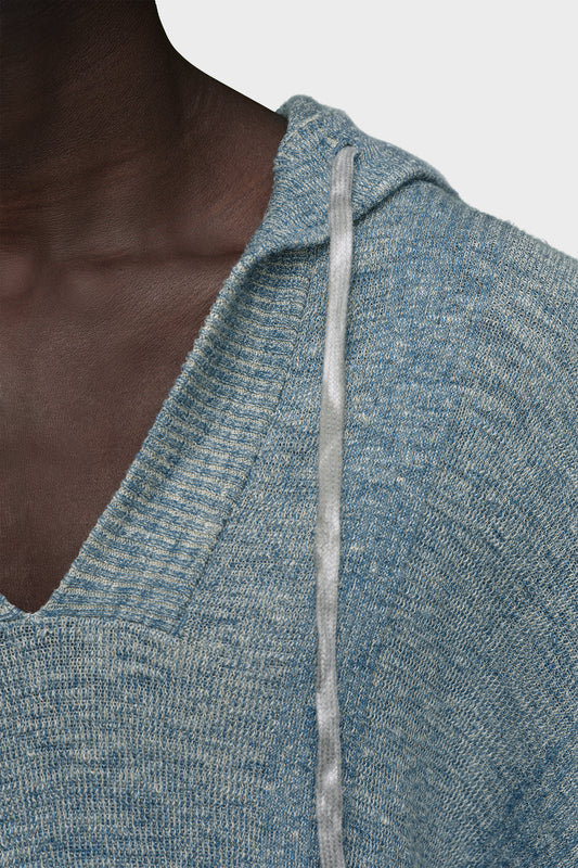 Summer chiné knit hoodie