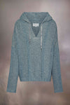 Summer chiné knit hoodie