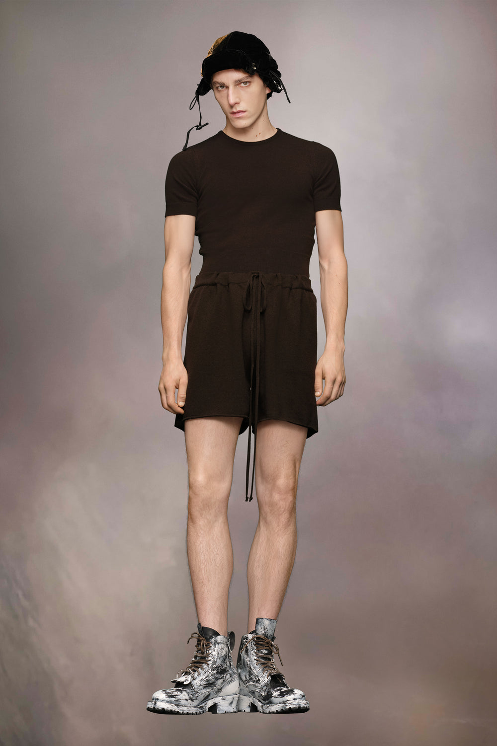 Cashmere knit shorts