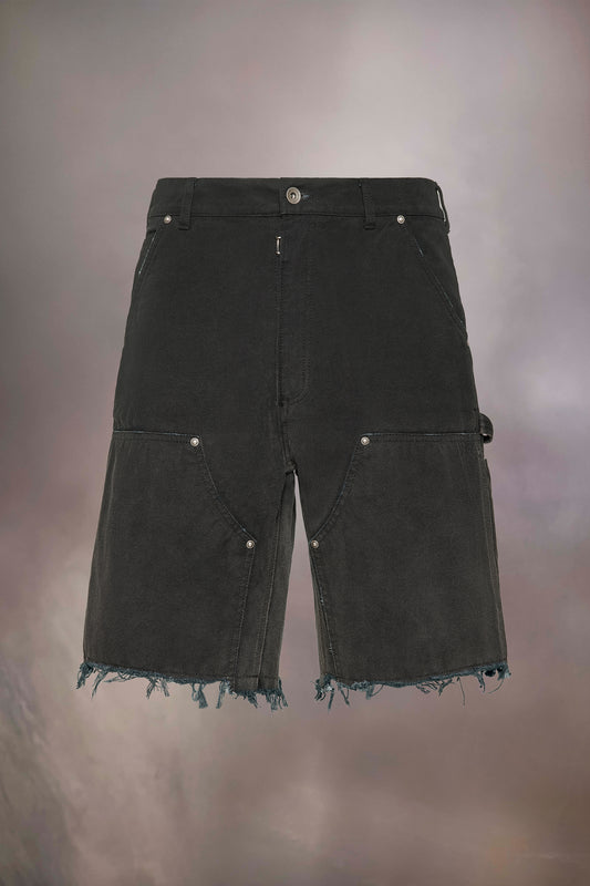 Stud denim shorts