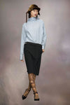 Reversed stripe shirtdress