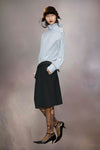 Reversed stripe shirtdress