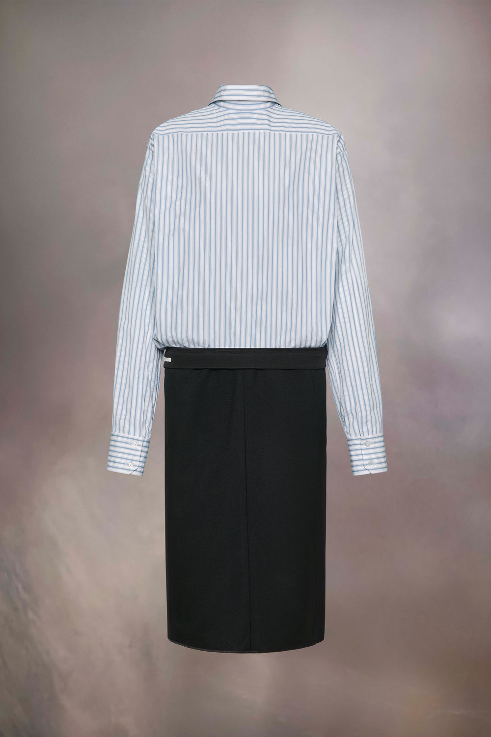 Reversed stripe shirtdress