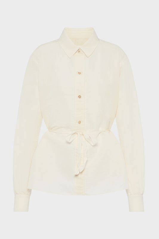 Maison Margiela Tie-waist silk cotton shirt