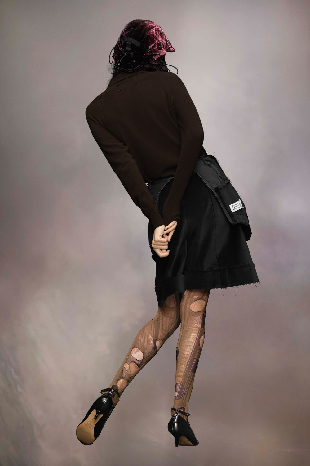 Wool polo-neck top