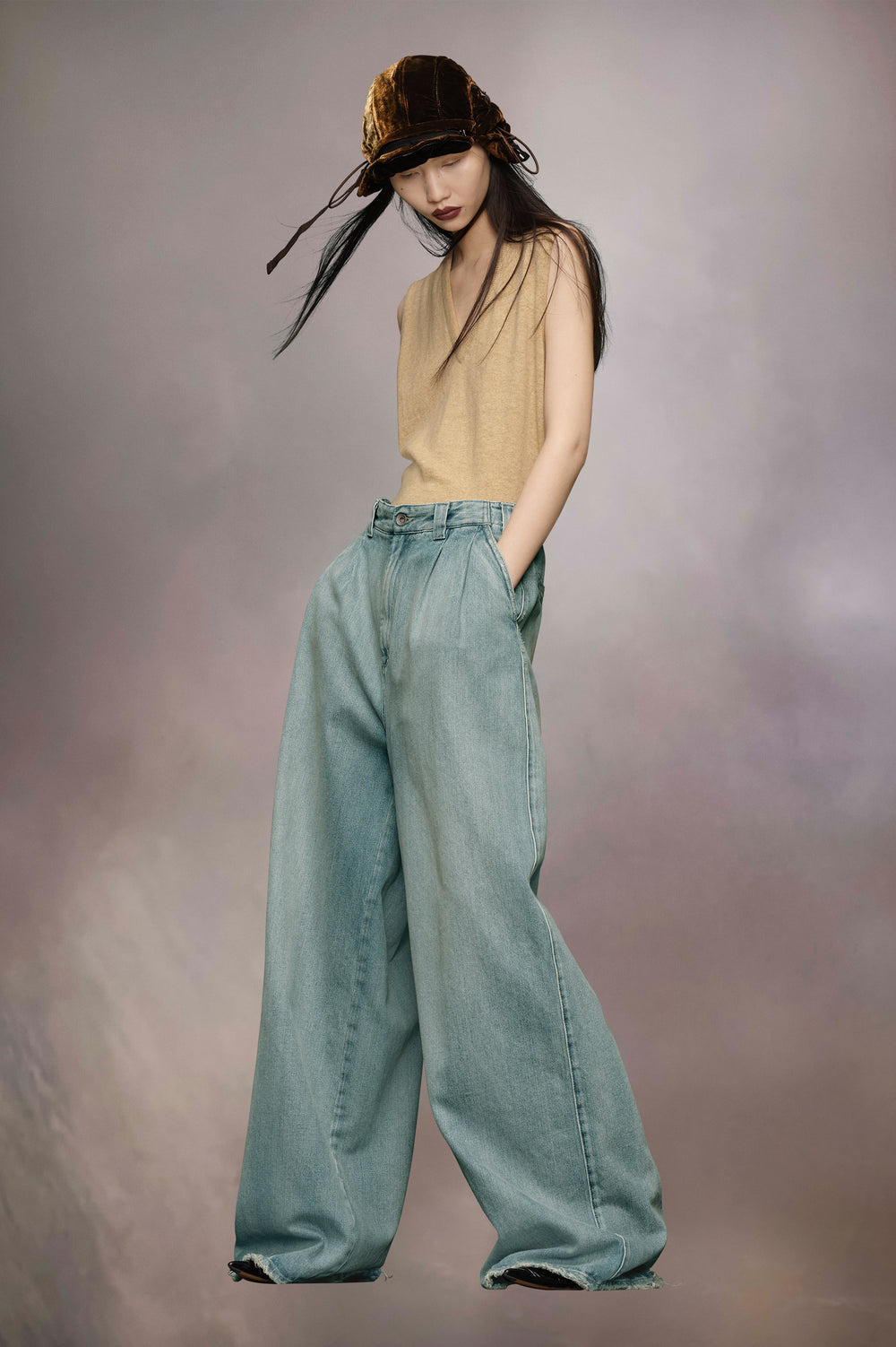 Pleat jeans