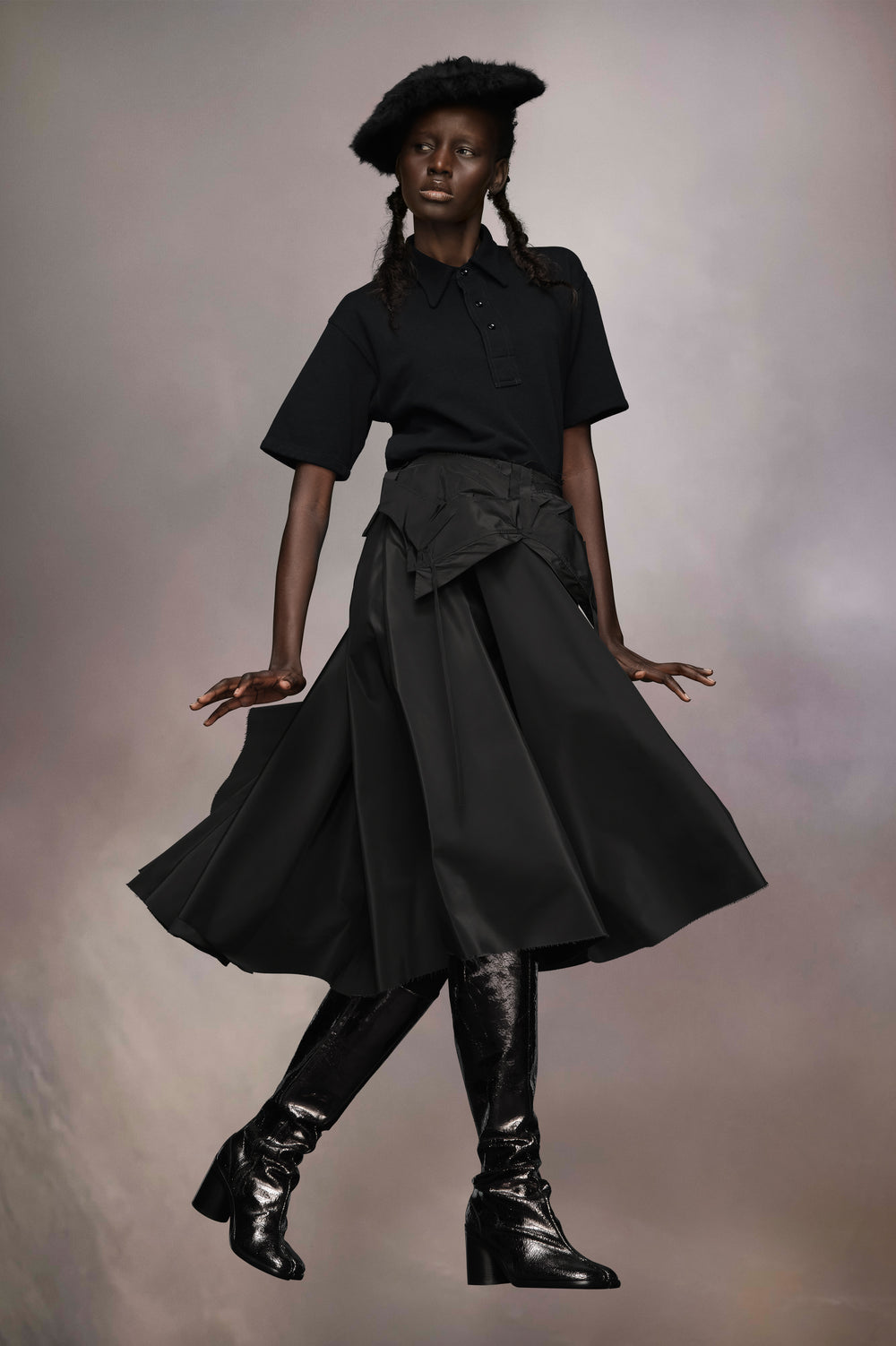 Taffeta Midi Skirt