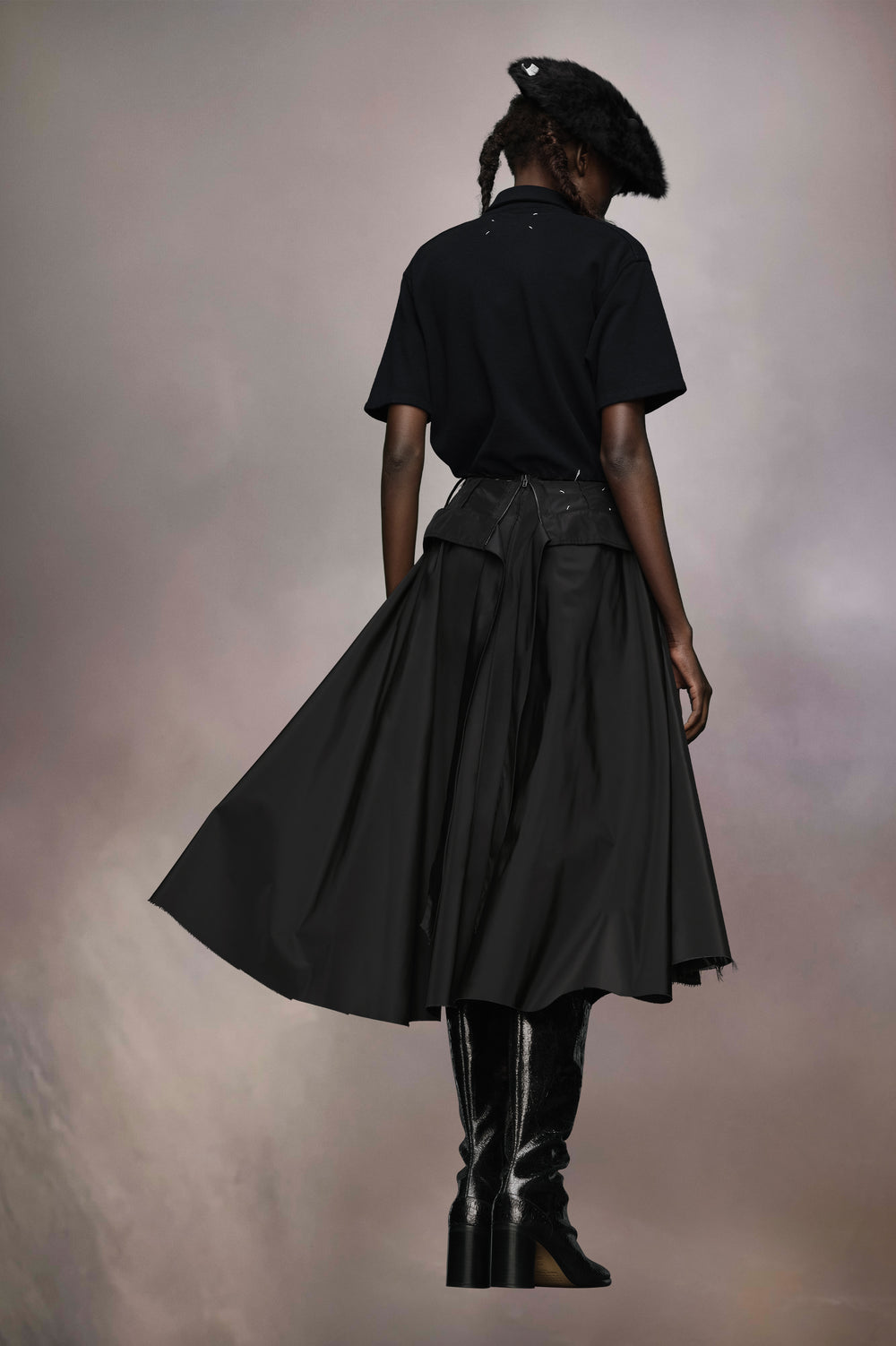 Taffeta Midi Skirt