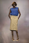 Skater chino midi skirt