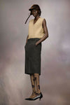 Skater chino midi skirt