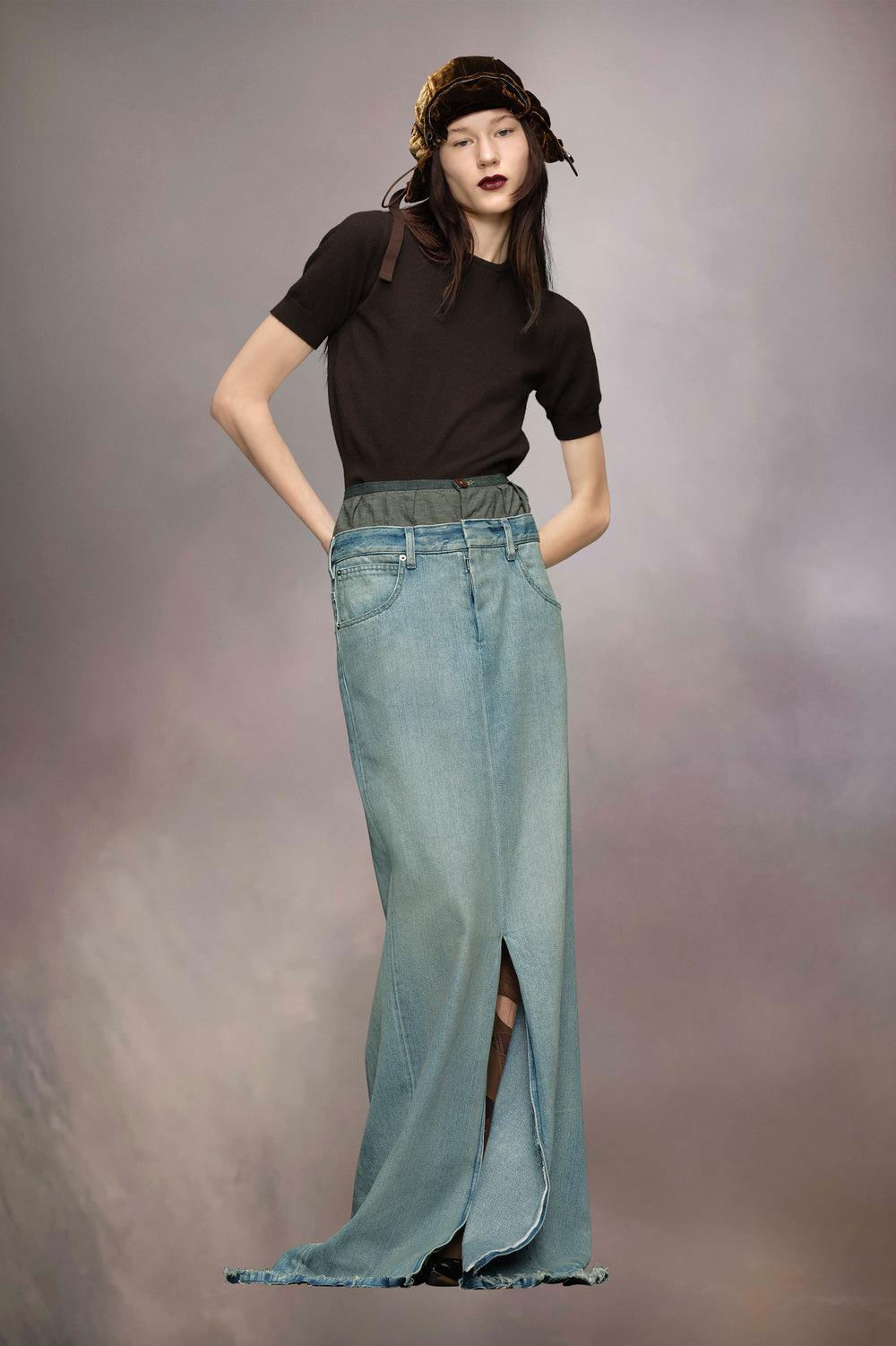 Anonymity of the lining denim skirt