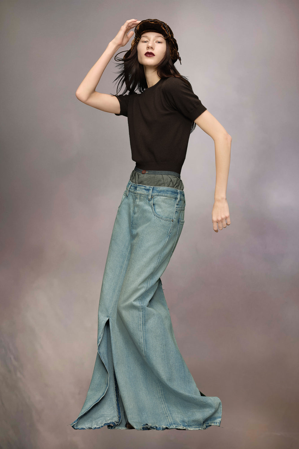 Anonymity of the lining denim skirt
