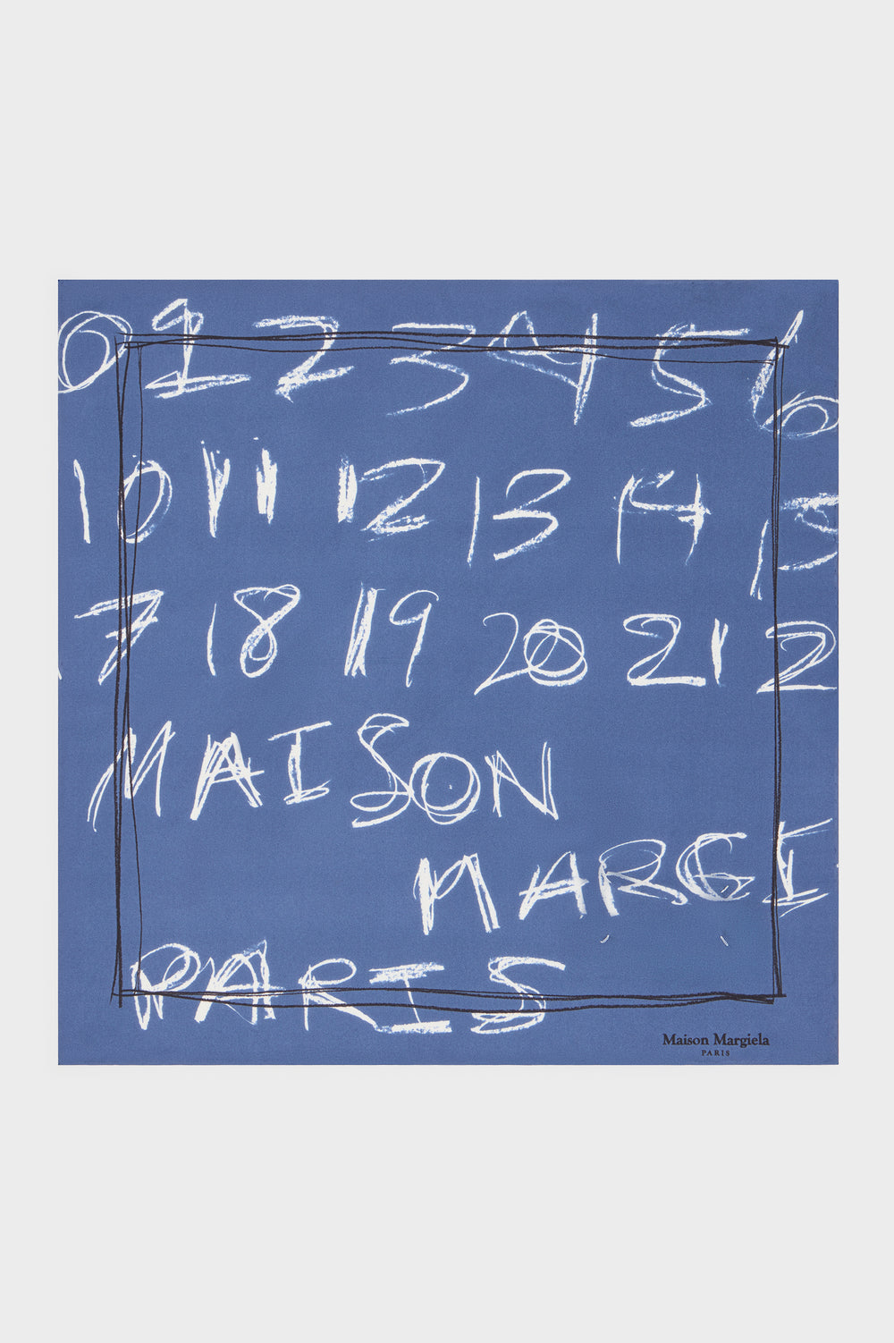 Maison Margiela Scribbled Numerical silk foulard