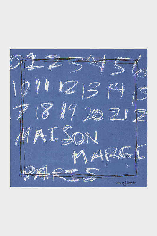 Maison Margiela Scribbled Numerical silk foulard