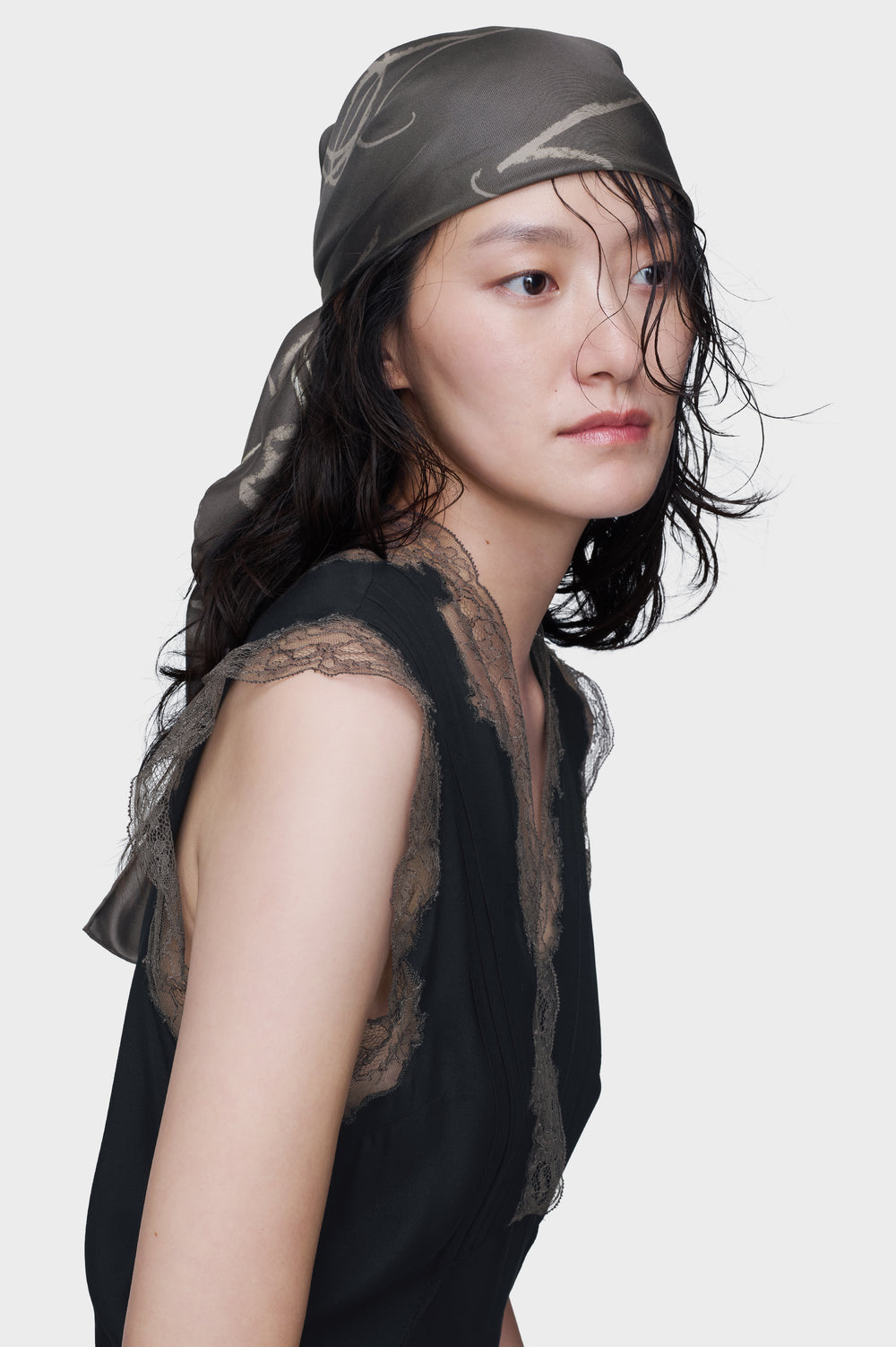 Maison Margiela Scribbled Numerical silk foulard