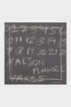 Maison Margiela Scribbled Numerical silk foulard