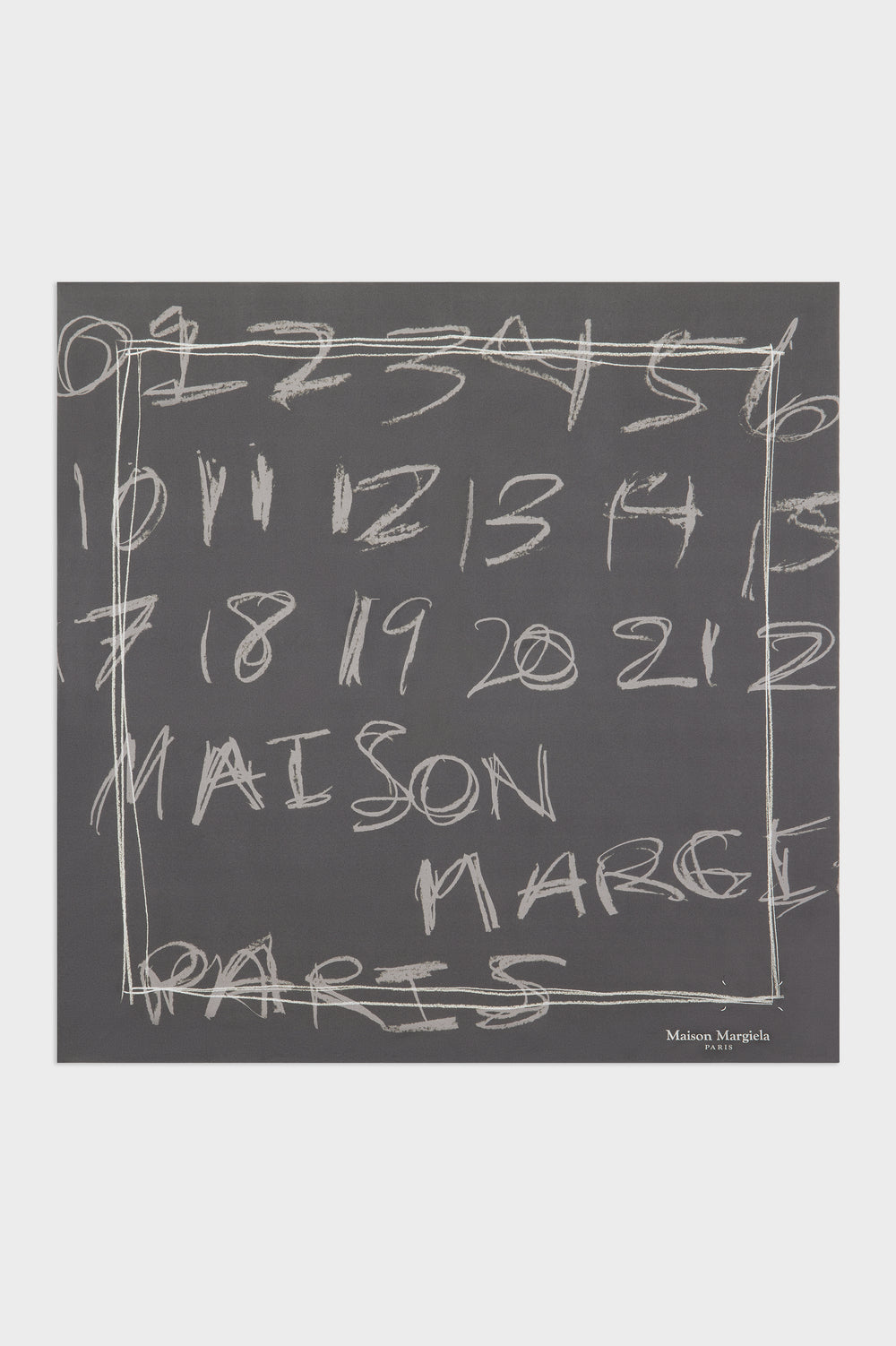 Maison Margiela Scribbled Numerical silk foulard