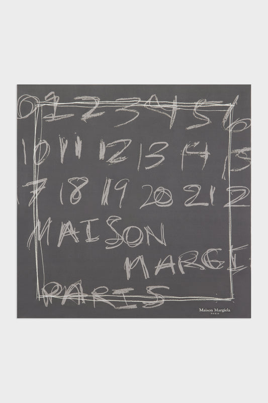 Maison Margiela Scribbled Numerical silk foulard
