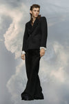 Wool couture nipped-waist suit jacket