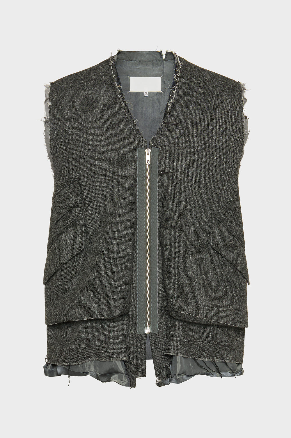 Wool zip gilet