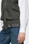 Wool zip gilet