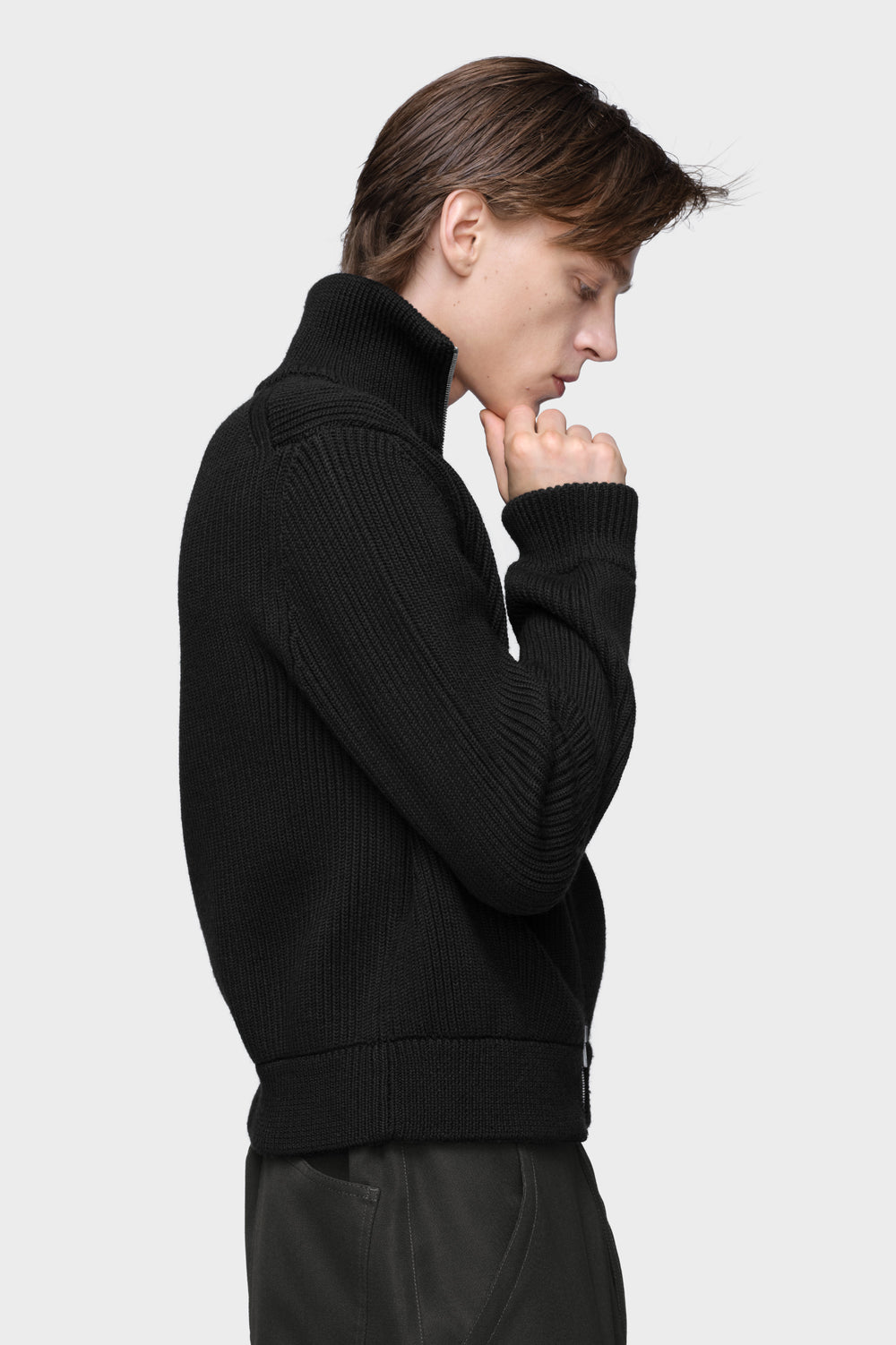 Wool knit jacket