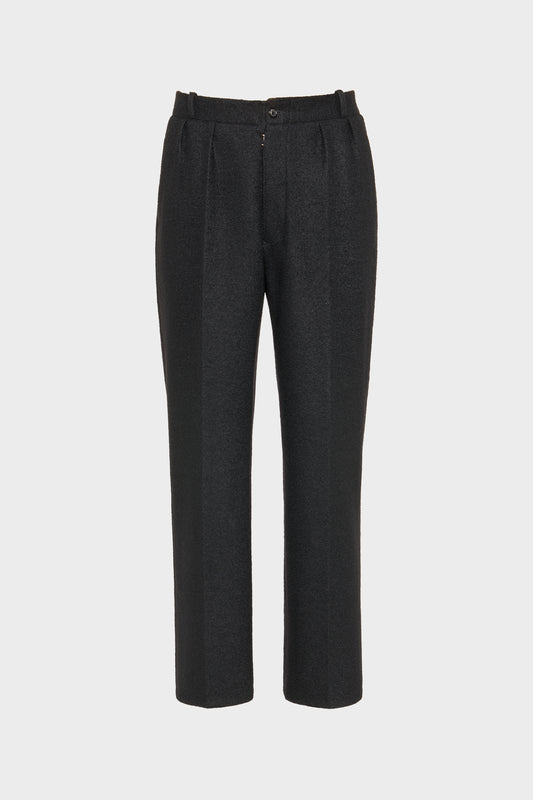 Felted Wool Straight-Leg Trousers
